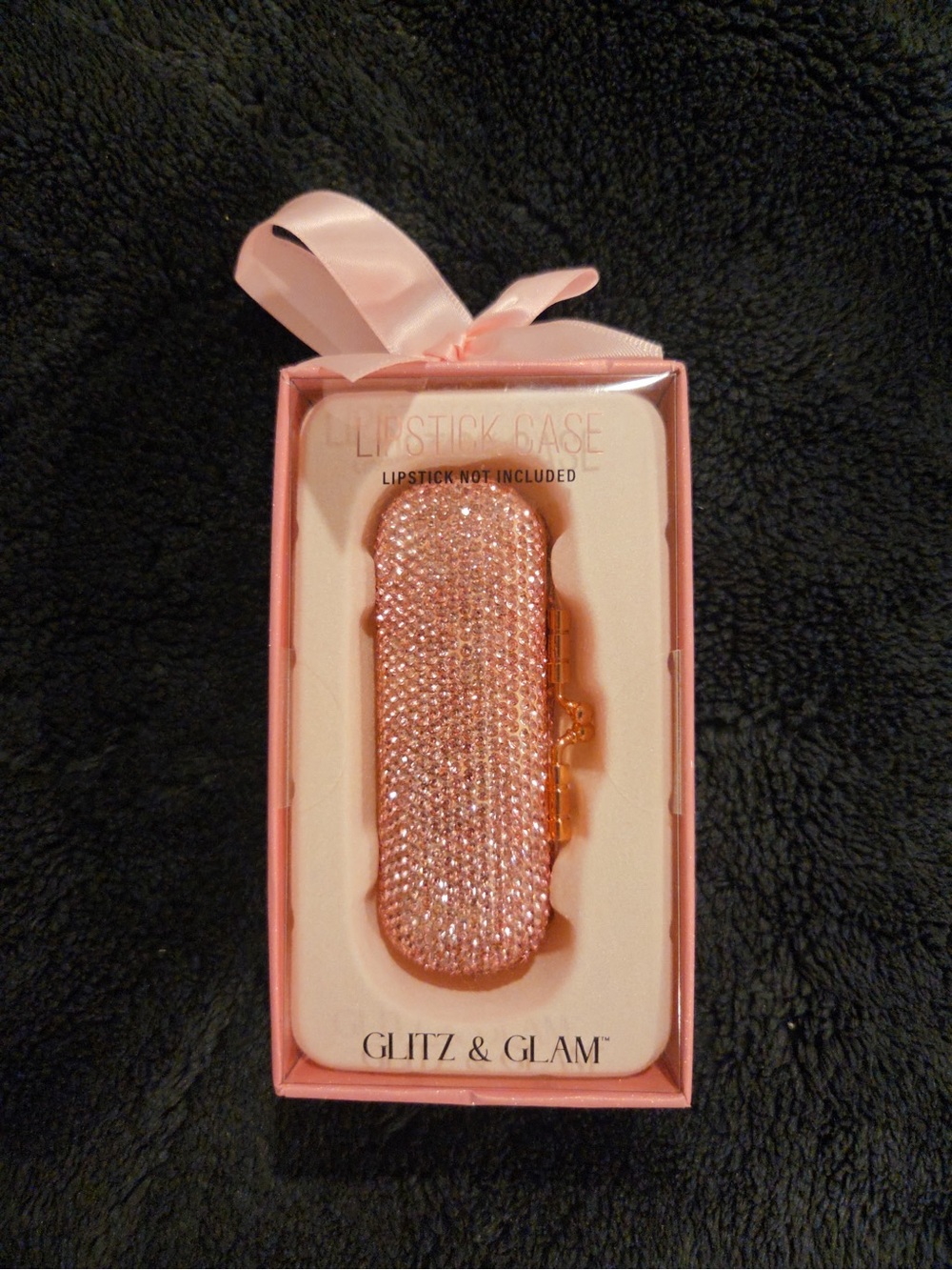 Glitz & Glamour Pink lipstick case with mirror #glamour #glam